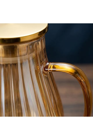 Qerhome Cam Papatya Model Amber Sürahi 1800 Ml Dr-23