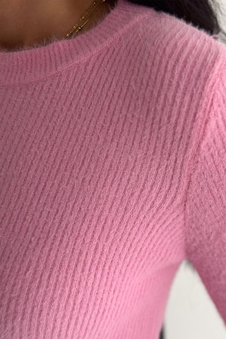 Noa & Noa Kadın Fit Kesim Uzun Kollu Triko Kazak Soft Edge Pembe