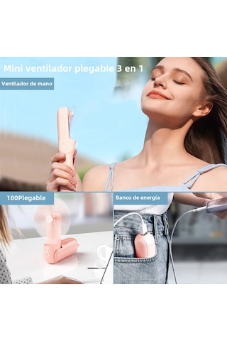 Mini Taşınabilir Fan Şarj Edilebilir Usb 2000mah Power Bank Po Beyaz,