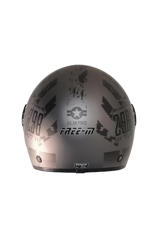 Fr-612 Rebo Yarım Kask Mat Siyah-gri Güneş Vizörlü