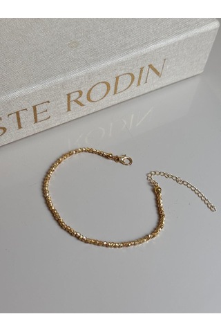 Altın Kaplama Dorika Boncuklu Kadın Halhal Ayarlanabilir Şık Yazlık Aksesuar Altın