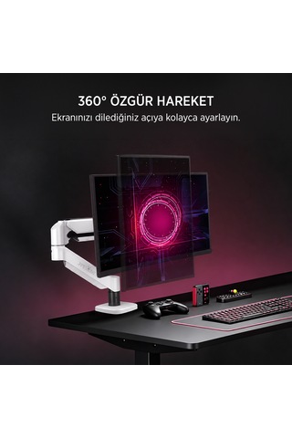 James Donkey Mr20 17 -32 Amortisörlü Tekli Monitör Standı Beyaz