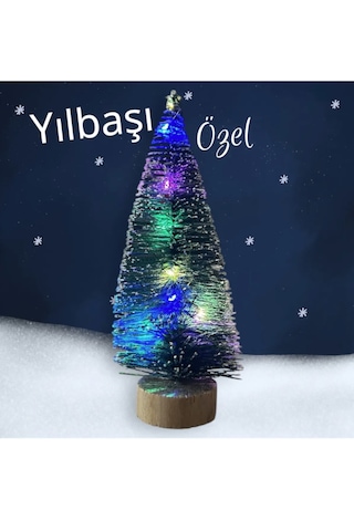 Yeni Yıla Özel Işıklı Masaüstü Çam Ağacı