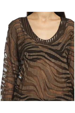 Bulalgiy Kadın Kahve Ipek Plaj Tunik - Bga067947