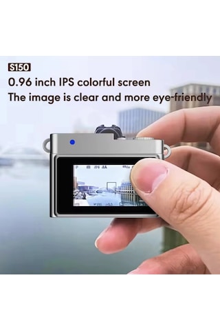 Cep Mini Retro Kamera 1080p 0.96" Ekran Anahtarlık Giyilebilir S150 Mini Life Aksiyon Kamerası Yeşil