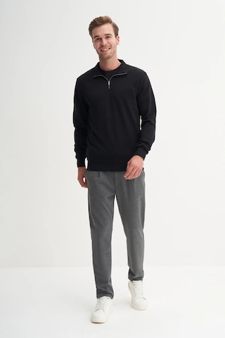 Cazador Regular Fit Dik Yaka Mevsimlik 3 İplik Sweatshirt-53470 Siyah