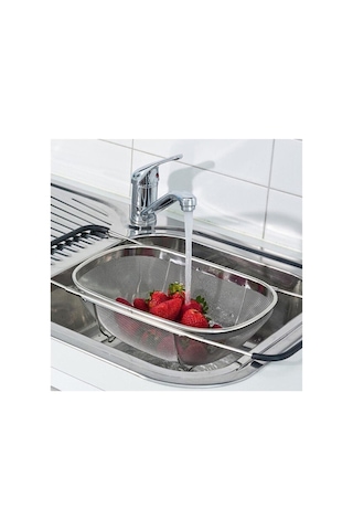 Paslanmaz Çelik Ayarlı Büyük Boy Lavabo Tipi Süzgeç Metalik