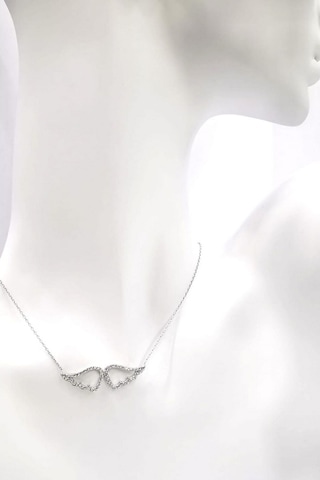 Omar Silver Kadın Melek Kanadı Model Zirkon Taşlı Gümüş Kolye Omr