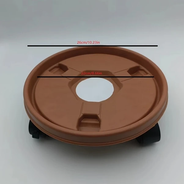 Elmpaly 1 Adet Gri Kalın Plastik Saksı Altlığı Tekerlekli Ev Bitkisi Taşıyıcı Tabanı