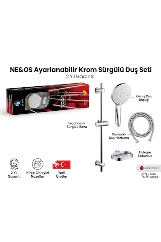 Ne&os Sürgülü Duş Seti Krom Kaplama