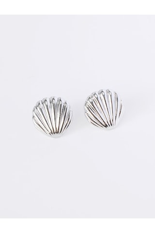 Jimmy Key Jimmy Key Gümüş Rengi Çift Yönlü İstiridye Küpe 6sw438822161