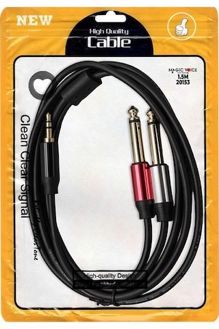 Magicvoice Ld360 3.5 Mm Aux Stereo Erkek - 2x 6.3 Mm Mono Erkek 1.5 Metre Kablo