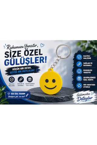 Emoji Anahtarlık , Tebessüm Emoji Şeklinde Araç Anahtarlık - Emoji Araba Anahtarlığı