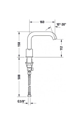 Duravit - C.1 3 Delikli Ankastre Lavabo Bataryası - C11060004010- Krom
