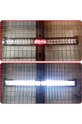 Off-road Premium Tavan Led Bar 80 Cm Beyaz Işık Projektör Kırmızı Göz Gündüz Led Metal Gövde 12-24v