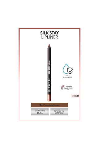 Note Cosmetics Silk Stay Lipliner Suya Dayanıklı İpeksi Dudak Kalemi - 10 Chocolate Brown - Kahverengi
