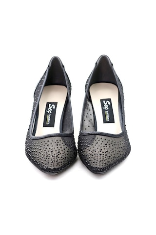 Seç Kundura Seç 729 Taşli Tül Detayli Stiletto Siyah