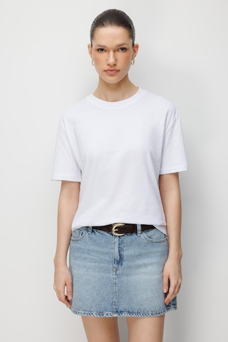 Mixray 48511 Kadın Oversize Basic %100 Pamuk 2 Li T-shirt Beyaz Siyah Siyah - Beyaz