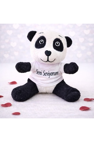 Toptan Seni Seviyorum Tişörtlü Sevimli Peluş Panda Standart