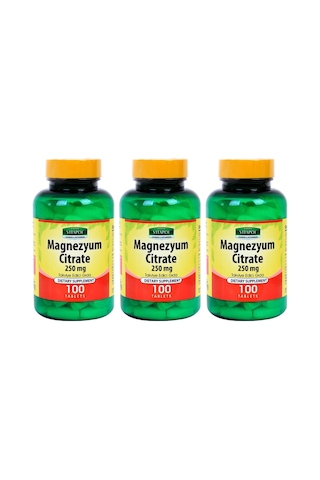 Vitapol Magnezyum Sitrat B6 100 Tablet 3 Adet
