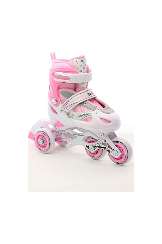 Paten Ayarlanabilir 2+2 , 2+1 Metal Gövde Alıştırma Çocuk Pateni Pembe