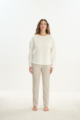 Kadın Uzun Kol Ekru Pijama Takım C7t0n1o61 001