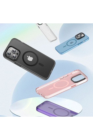 Zeyline Apple Uyumlu iPhone 14 Pro Mat Arka Yüzey Wireless Şarj Özellikli Zore Locik Kapak-derin Mor