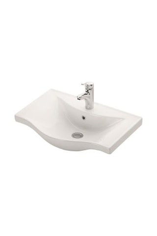 Yıldız 65 Cm Beyaz-royal Mermer Mdf Seramik Lavabolu Asma Banyo Dolabı Takımı