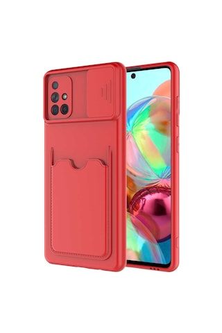 Zore Galaxy Uyumlu A71 Kılıf Msra Kartix Kapak - Kırmızı Kırmızı
