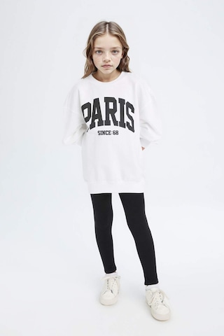 DeFacto Kız Çocuk 2'li Takım Baskılı Sweatshirt Uzun Tayt D6453A8NSWT34 Beyaz