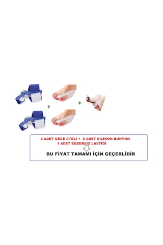 Halluks Valgus Gece Ateli + Silikon Bunyon Ve Egzersiz Lastiği