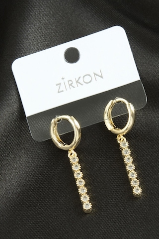 Çubuk Zirkon Taşlı Küpe Çok Renkli