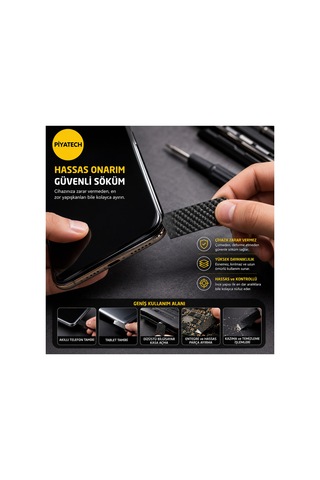 Karbon Fiber Telefon Ve Tablet Ekran Sökme Penası Tamir Kazıyıcı 7 X 3 Cm 1.5 Mm