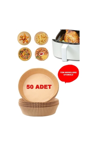 Airfryer Pişirme Kağıdı 50 Adet Yağsız Fritöz Pişirme Kağıdı