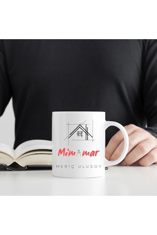 Mimarlara Özel Tasarım Kupa Bardak Kişiye Özel Hediyelik Beyaz