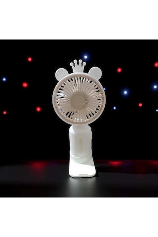 Vantilatör Usb Şarjlı Taşınabilir Mini Fan Işıklı Sarı 2 Kademeli El Vantilatörü