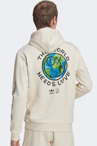 Adidas X André Saraiva Hoodie Erkek Kapüşonlu Sweatshirt Krem Krem