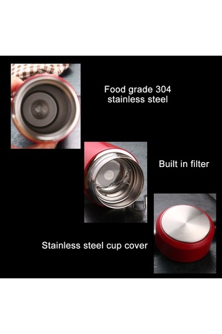 Pazly Paslanmaz Çelik Vakumlu Termos - 500ml, 10 Saat Sıcak/soguk Koruma, Ofis/araç İçin