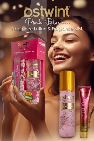 Ostwint Pink Blossom Vücut Spreyi 200ml & Vücut Kremi 50ml Set - Taze Çiçekler Ve Çiçeksi Parfüm Kok