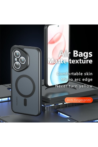 Honor 400 Pro 5g Global Kılıf Magsafe Tpu+pc Mat Telefon Kılıfı İle Uyumlu Siyah Şeffaf