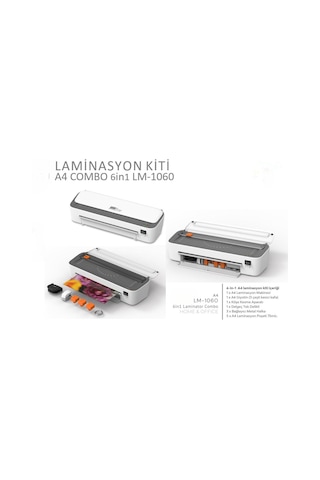 Laminasyon Kiti, 6-in-1 Combo A4 Lm-1060, 1 Adet, Ev, Ofis, Okul İçin Komple Çözüm