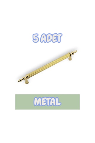 Tuana Rustik Alüminyum Metal Lüks Modern Mobilya Çekmece Mutfak Dolabı Kulpu Altın 96mm 5 Adet Altın
