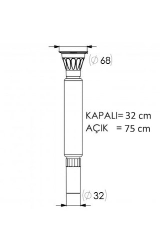 Lavabo Gider Hortumu Körüklü Lavabo Sifonu Gider Borusu 75 Cm