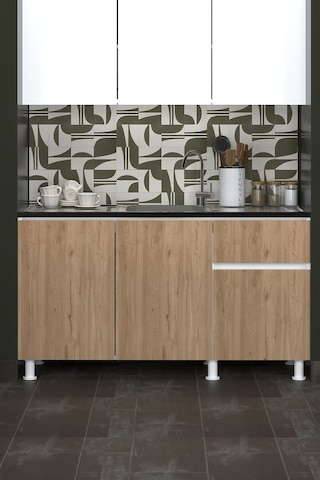 150 Cm Poyraz Mutfak Alt Modül Evyeli Ahşap