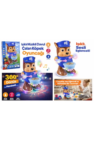 Davul Çalan Işıklı Köpek Oyuncak