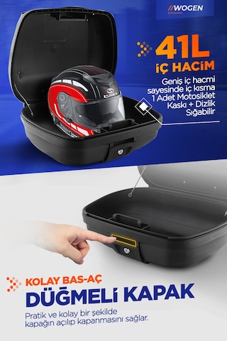 Wogen Wg41 Basic Arka Çanta 41 Litre Siyah + Karbon Dizlik Hedi Siyah