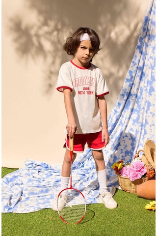 Luess Erkek Çocuk %100 Pamuklu Baskılı Oversize Alt Üst Takım-kırmızı Kırmızı