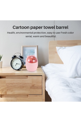 Pazly--mini Çöp Kutusu Masaüstü Çöp Sepeti Temizleme Varil Küçük Masa Düzenleyici Depolama Çöp Kovaları Hayvan Çöp Tenekesi Kağıt Havlu Kabı Pembe
