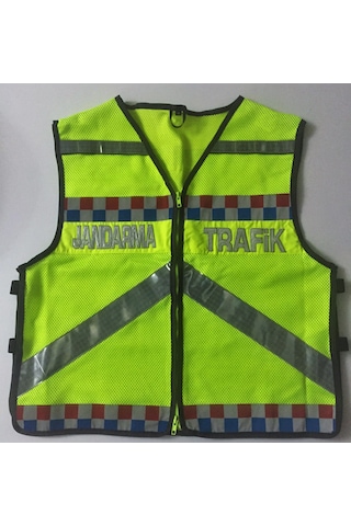 Bytekst Jandarma File Yelek Trafik Fileli Yelek Fosforlu Sarı