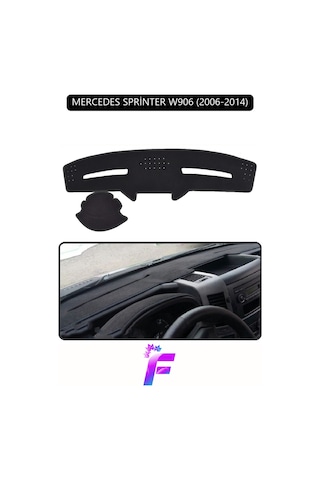Mercedes Sprinter 2006-2014 Uyumlu Torpido Örtüsü Kolay Montaj Yansıma Önleyici G90 Siyah